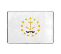 ZQYTGFDC Alfombra de felpa grande con la bandera del estado de Rhode Island de 80 x 58 pulgadas, tapete de franela antideslizante súper suave para dormitorio, sala de estar, guardería, lavable, con