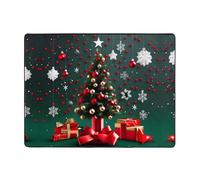 ZQYTGFDC Alfombra redonda lavable con diseño de árbol de Navidad para sala de estar, dormitorio, oficina, dormitorio, decoración del hogar, alfombra de 63 x 48 pulgadas