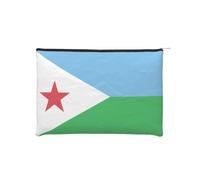 ZQYTGFDC Bandera de Kazajstán con cremallera para mujer, 8.9 x 6.5 pulgadas, organizador pequeño de artículos de tocador para el día de San Valentín, amigas, novias, Bandera de Yibuti, One Size