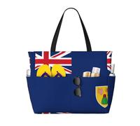 ZQYTGFDC Bandera de las Islas Turcas y Caicos Bolsa de viaje de malla de panal repelente al agua, múltiples bolsillos, gran capacidad, práctica y duradera