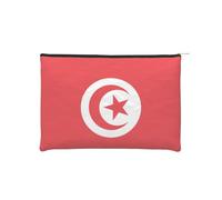 ZQYTGFDC Bandera vietnamita con cremallera para mujer, 8.9 x 6.5 pulgadas, organizador pequeño de artículos de tocador para el día de San Valentín, amigas, novias, Bandera tunecina, Talla única