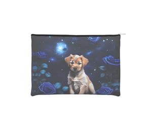 ZQYTGFDC Beach Coconut Sunshine - Organizador de artículos de tocador pequeño con cremallera para mujer, 8.9 x 6.5 pulgadas, para el día de San Valentín, amigas, novias, Cachorro rosa azul, One Size