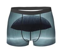 ZQYTGFDC Black Umbrella in the Rain - Paquete de calzoncillos tipo bóxer para hombre, ropa interior elástica de rendimiento, que absorbe la humedad para hombre, Negro, M Corto
