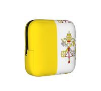 ZQYTGFDC Bolsa de higiene femenina con la bandera del Vaticano, capacidad de 6 y 10 almohadillas, organizador pequeño para bolso, maleta, regalo para niñas y mujeres
