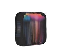 ZQYTGFDC Bolsa de higiene femenina de lluvia arcoíris colorida, capacidad de 6 y 10 almohadillas, pequeño organizador para bolso, maleta, regalo para niñas y mujeres