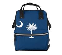 ZQYTGFDC Bolsa de lona con la bandera de Carolina del Sur con gran capacidad y múltiples bolsillos, adecuada para madre, bebé y viajes