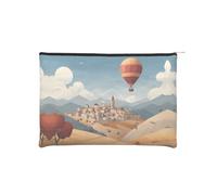 ZQYTGFDC Cities and Towns - Organizador de artículos de tocador pequeño con cremallera para mujer, 22,5 x 16,5 cm, para el día de San Valentín, amigas, novias, Ciudades y pueblos, One Size