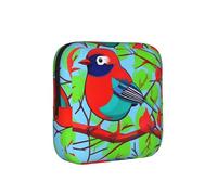 ZQYTGFDC Colorful Birds - Bolsa de higiene femenina, capacidad de 6 y 10 almohadillas, organizador pequeño para bolso, maleta, regalo para niñas y mujeres
