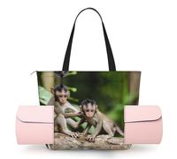 ZQYTGFDC Cute Little Monkeys - Bolsa de yoga para mujer, para gimnasio, baile, playa, trabajo de momia, bolsillo principal con cremallera, soporte para esterilla de yoga