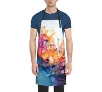 ZQYTGFDC Delantal impermeable con bolsillos para adultos, resistente al agua, para parrilla, jardinería, pintura, Mármol multicolor, talla única