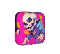 ZQYTGFDC Divertida bolsa de higiene femenina de esqueleto, capacidad de 6 y 10 almohadillas, pequeño organizador para bolso, maleta, regalo para niñas y mujeres