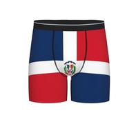 ZQYTGFDC Dominican Republic - Calzoncillos tipo bóxer ultra transpirables para hombre, con cintura cómoda y flexible, Negro, XL Corto