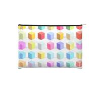 ZQYTGFDC Dragon King in Fire - Organizador de artículos de tocador pequeño con cremallera para mujer, 8.9 x 6.5 pulgadas, para el día de San Valentín, amigas, novias, Colorful Cubes, One Size