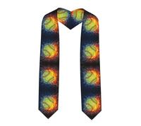 ZQYTGFDC Estola de graduación de béisbol naranja sobre fuego y agua, aplanada, satén suave, antideslizante para vestido, gran hija amiga, Esquina afilada, Talla única