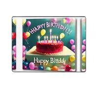 ZQYTGFDC Felpudo lavable con texto en inglés "Happy Birthday" para sala de estar, dormitorio, oficina, dormitorio, decoración del hogar, alfombra de 63 x 48 pulgadas