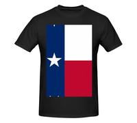 ZQYTGFDC Flag of Texas - Camiseta ligera con estampado original para hombre, cuello redondo, 100 % algodón puro, Negro, 5XL