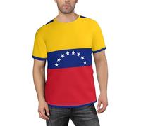 ZQYTGFDC Flag of Venezuela - Camiseta de manga corta para hombre, absorbe la humedad, tallas S-3XL, Negro, 3XL