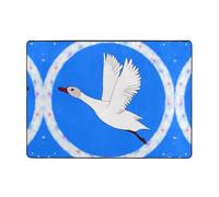 ZQYTGFDC Flying White Goose - Alfombra grande de felpa de 203 x 147 cm, tapete de franela antideslizante súper suave para dormitorio, sala de estar, guardería, lavable, con respaldo de goma