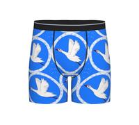 ZQYTGFDC Flying White Goose - Ropa interior ultra transpirable para hombre, no se sube, con cintura cómoda y flexible, Negro, L Corto