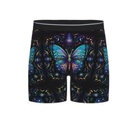 ZQYTGFDC Gorgeous Blue Butterfly - Ropa interior ultra transpirable para hombre, no se sube, con cintura cómoda y flexible, Negro, L Corto