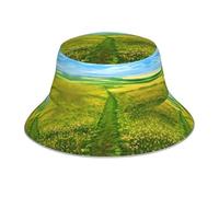 ZQYTGFDC Gorro de pescador reflectante con diagrama geométrico cuadrado para mujeres y hombres, gorra de pescador, gorra reversible de verano para playa, Pastizales, Talla única