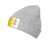 ZQYTGFDC Gorro de punto con la bandera del Vaticano para hombre y mujer, cálido, de invierno, color negro, suave, cálido, para esquí, unisex, gris, Talla única