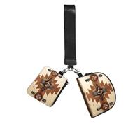 ZQYTGFDC Juego de 2 llaveros de muñeca para mujer, diseño de nativos americanos, pintalabios, llaves, gimnasio, viaje diario