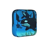ZQYTGFDC Killer Whales Swim Along - Bolsa de higiene femenina, capacidad de 6 y 10 almohadillas, organizador pequeño para bolso, maleta, regalo para niñas y mujeres