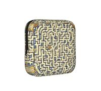 ZQYTGFDC Labyrinth Treasure Map - Bolsa de higiene femenina, capacidad de 6 y 10 almohadillas, organizador pequeño para bolso, maleta, regalo para niñas y mujeres