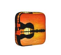 ZQYTGFDC Lake Guitar Reflection - Bolsa de higiene femenina con capacidad para 6 y 10 almohadillas, organizador pequeño para bolso, maleta, regalo para niñas y mujeres