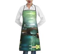 ZQYTGFDC Little Bridge in the East - Delantal de cocina para mujer, tela impermeable