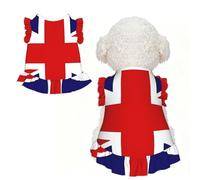 ZQYTGFDC Los vestidos para perros y gatos de tamaño pequeño y mediano con la bandera del Reino Unido XL son adecuados para paseos, vacaciones, fiestas, color negro