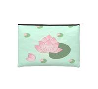 ZQYTGFDC Lotus Flowers waiting to bloom - Organizador de artículos de tocador pequeño con cremallera para mujer, 22 x 16,5 cm, para el día de San Valentín, amigas, novias, Flores de loto esperando a