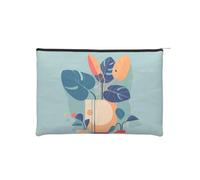 ZQYTGFDC Lotus Flowers waiting to bloom - Organizador de artículos de tocador pequeño con cremallera para mujer, 22 x 16,5 cm, para el día de San Valentín, amigas, novias, Bambú de tortuga azul y