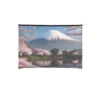 ZQYTGFDC Mt. Fuji - Organizador de artículos de tocador pequeño con cremallera para mujer, 22 x 16,5 cm, para el día de San Valentín, amigas, novias, Mt. Fuji a principios de primavera, Talla única