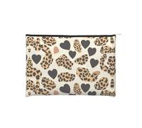 ZQYTGFDC Organizador pequeño de artículos de tocador con cremallera para mujer, diseño de animales submarinos que luchan contra la lucha, 8.9 x 6.5 pulgadas, para regalar a amigos o novias, leopard