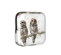 ZQYTGFDC Owl on The Tree Branch - Bolsa de higiene femenina, capacidad de 6 y 10 almohadillas, organizador pequeño para bolso, maleta, regalo para niñas y mujeres