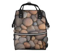 ZQYTGFDC Pebbles in the beach - Bolsa de lona con gran capacidad y múltiples bolsillos, adecuada para madre, bebé y viajes