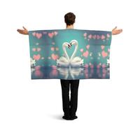 ZQYTGFDC Poncho con mangas de cisne enamorado para libertad de movimiento, ideal para fiestas de relojes y celebraciones