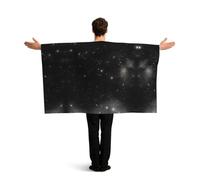 ZQYTGFDC Poncho con mangas de galaxia en blanco y negro para libertad de movimiento, ideal para fiestas de relojes y celebraciones