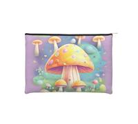 ZQYTGFDC Pretty Little Mushrooms - Organizador de artículos de tocador pequeño con cremallera para mujer, 22,5 x 16,5 cm, para el día de San Valentín, amigas, novias, Fantasy Dream Mushroom, One Size