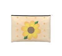 ZQYTGFDC Red Eyes in Love - Organizador de artículos de tocador pequeño con cremallera para mujer, 22,5 x 16,5 cm, para el día de San Valentín, amigas, novias, Girasol dorado, One Size
