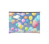 ZQYTGFDC Science Fiction Future - Organizador de artículos de tocador pequeño con cremallera para mujer, 8.9 x 6.5 pulgadas, para el día de San Valentín, amigas, novias, Globos multicolor, Talla única
