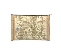 ZQYTGFDC Science Fiction Future - Organizador de artículos de tocador pequeño con cremallera para mujer, 8.9 x 6.5 pulgadas, para el día de San Valentín, amigas, novias, Laberinto del tesoro, Talla