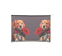 ZQYTGFDC Science Fiction Future - Organizador de artículos de tocador pequeño con cremallera para mujer, 8.9 x 6.5 pulgadas, para el día de San Valentín, amigas, novias, Perro parecido a un caballero