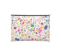 ZQYTGFDC Science Fiction Future - Organizador de artículos de tocador pequeño con cremallera para mujer, 8.9 x 6.5 pulgadas, para el día de San Valentín, amigas, novias, Fondo de feliz cumpleaños