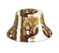 ZQYTGFDC Sombrero de pescador reflectante blanco con diseño de montañas nevadas para mujeres y hombres, gorra de pescador, gorra reversible de verano para la playa, Ardilla que come nueces, Talla