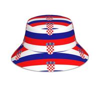 ZQYTGFDC Sombrero de pescador reflectante con la bandera del Vaticano para mujeres y hombres, gorra de pescador, gorra reversible de playa de verano, Bandera de la República de Croacia, Talla única