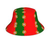 ZQYTGFDC Sombrero de pescador reflectante con la bandera del Vaticano para mujeres y hombres, gorra de pescador, gorra reversible de playa de verano, Bandera de Portugal, Talla única