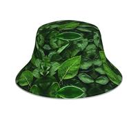 ZQYTGFDC Sombrero reflectante de mariposa misteriosa para mujeres y hombres, sombrero de pescador, gorra reversible de verano para playa, Green Leaf Nature, Talla única
